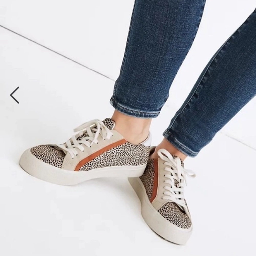Madewell sidewalk low-top sneakers in spotted calf hair